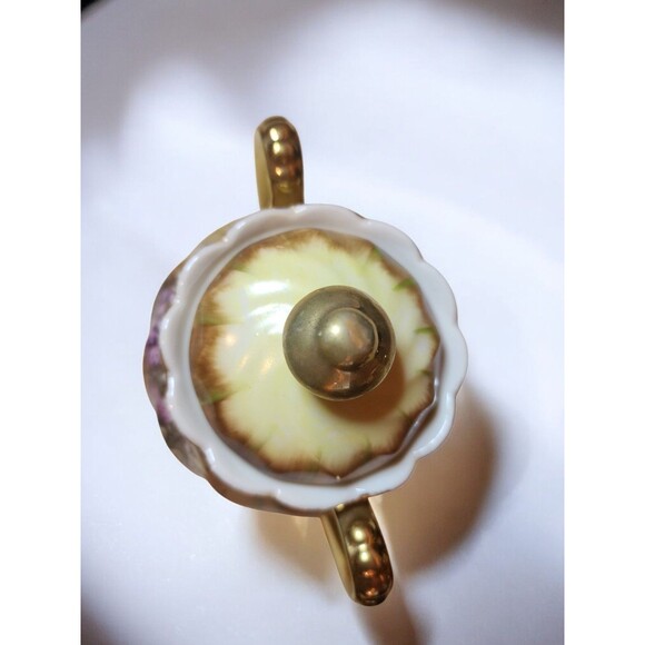 Vintage Japan Lusterware Creamer & Sugar Bowl Set – Fruit Design Gold Trim – MCM - Picture 8 of 11